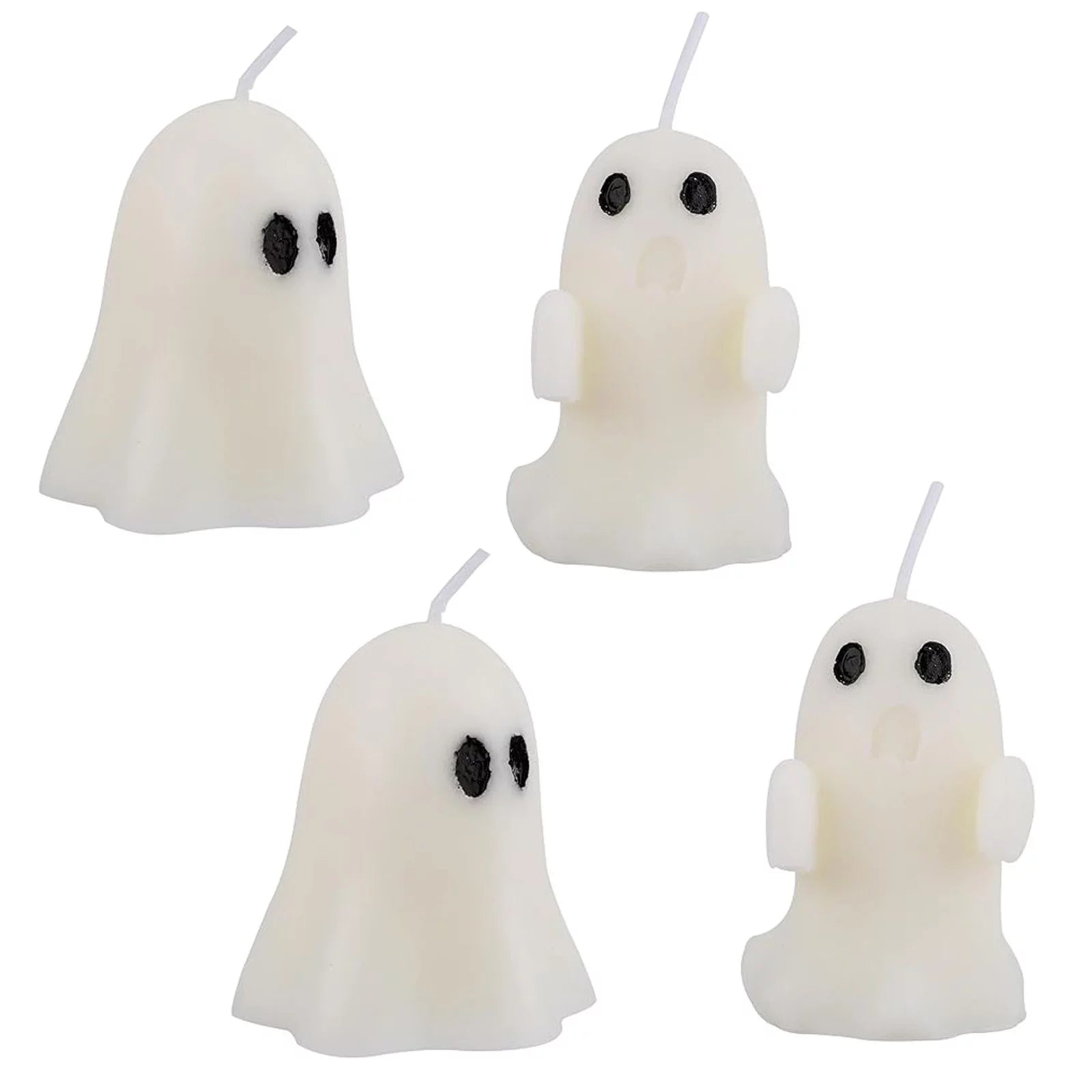 4 Pieces Large Halloween Candles White Candles Candles Goth Gifts for Decor Home Decor Halloween Party Bedroom Room Table Decorations 2 Candles & Holders Home & Garden