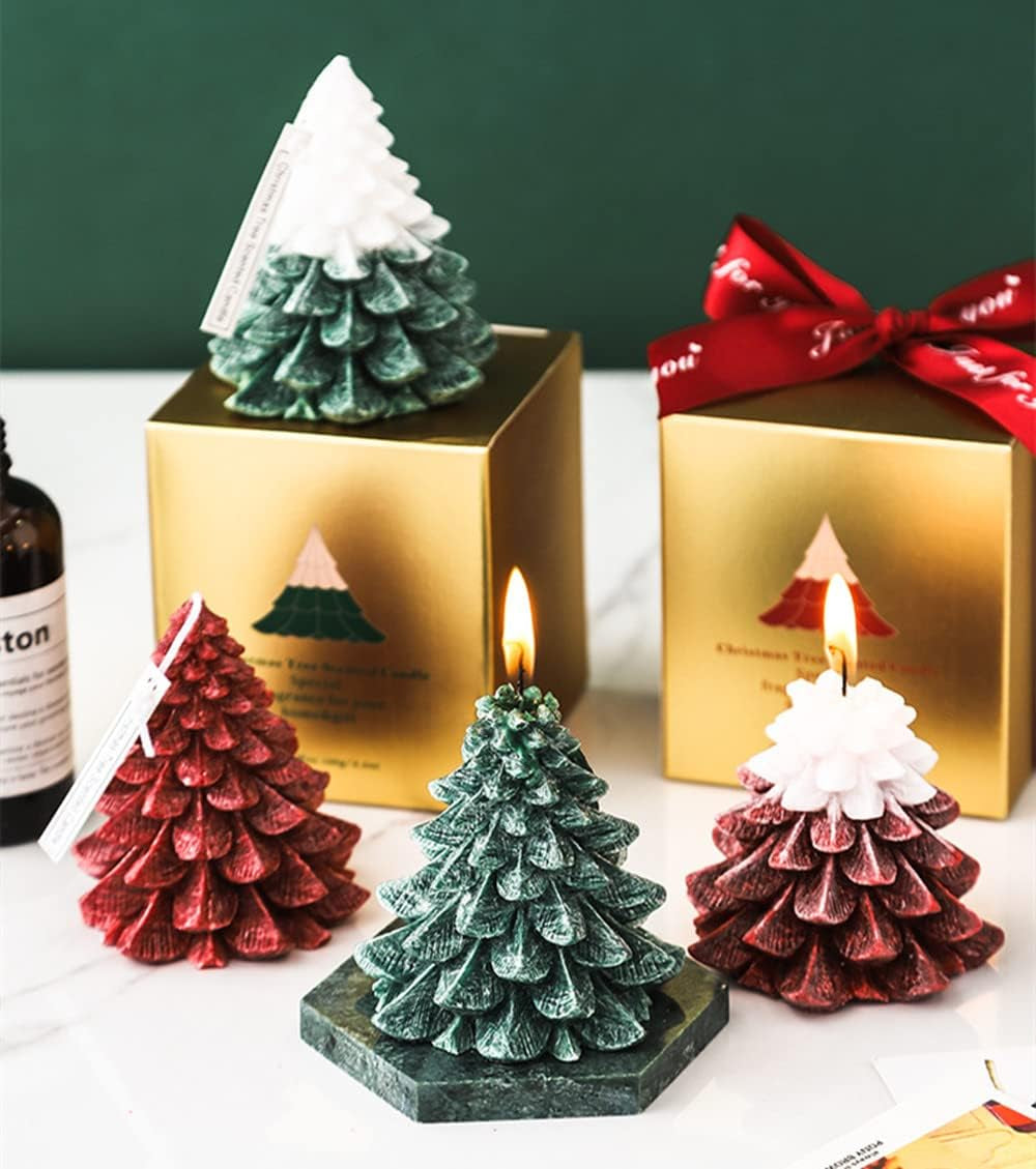 Christmas Scented Candles,Christmas Tree Candles for Home Christmas Candles Decor Christmas Candles Gift for Women, Christmas Novelty Candles Decoration Relaxing Fragrance