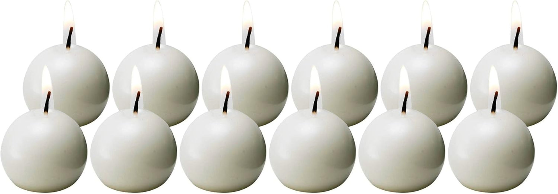 Ball Candles, 1.5-Inch, White, Box of 12