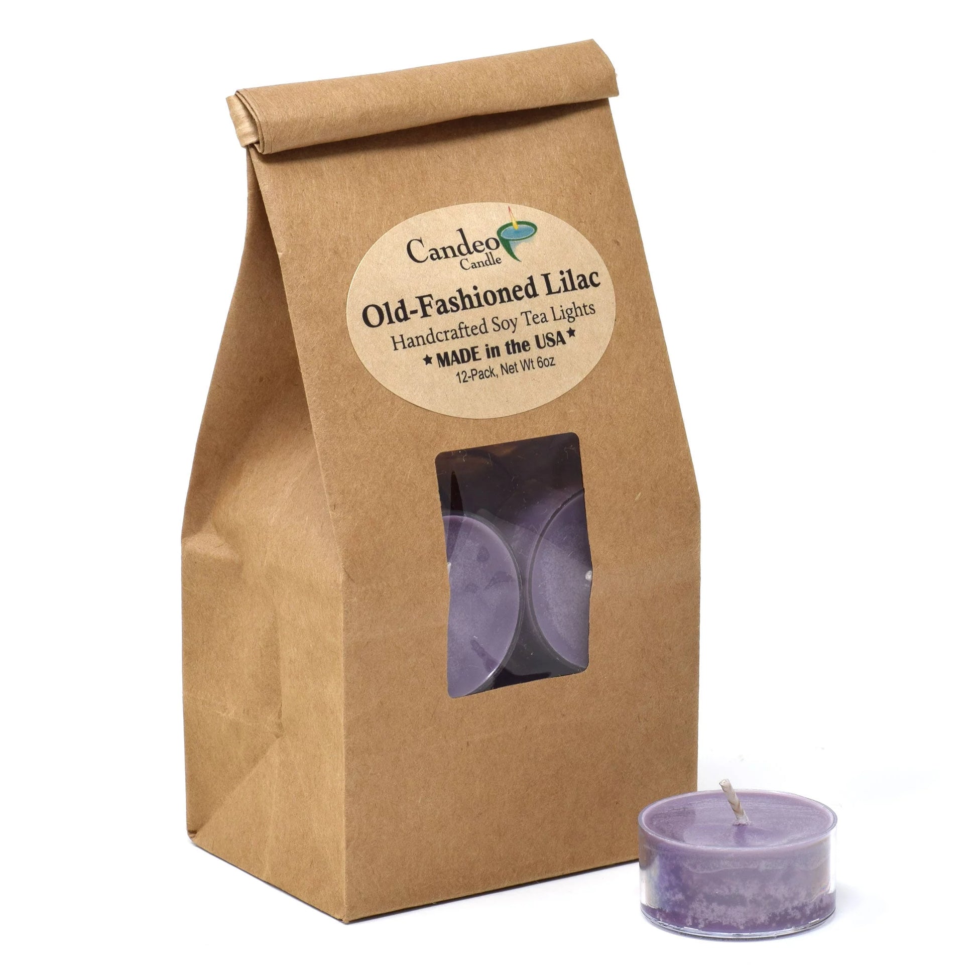 , Old-Fashioned Lilac, Scented Tea Lights, Soy Candles, 12-Pack