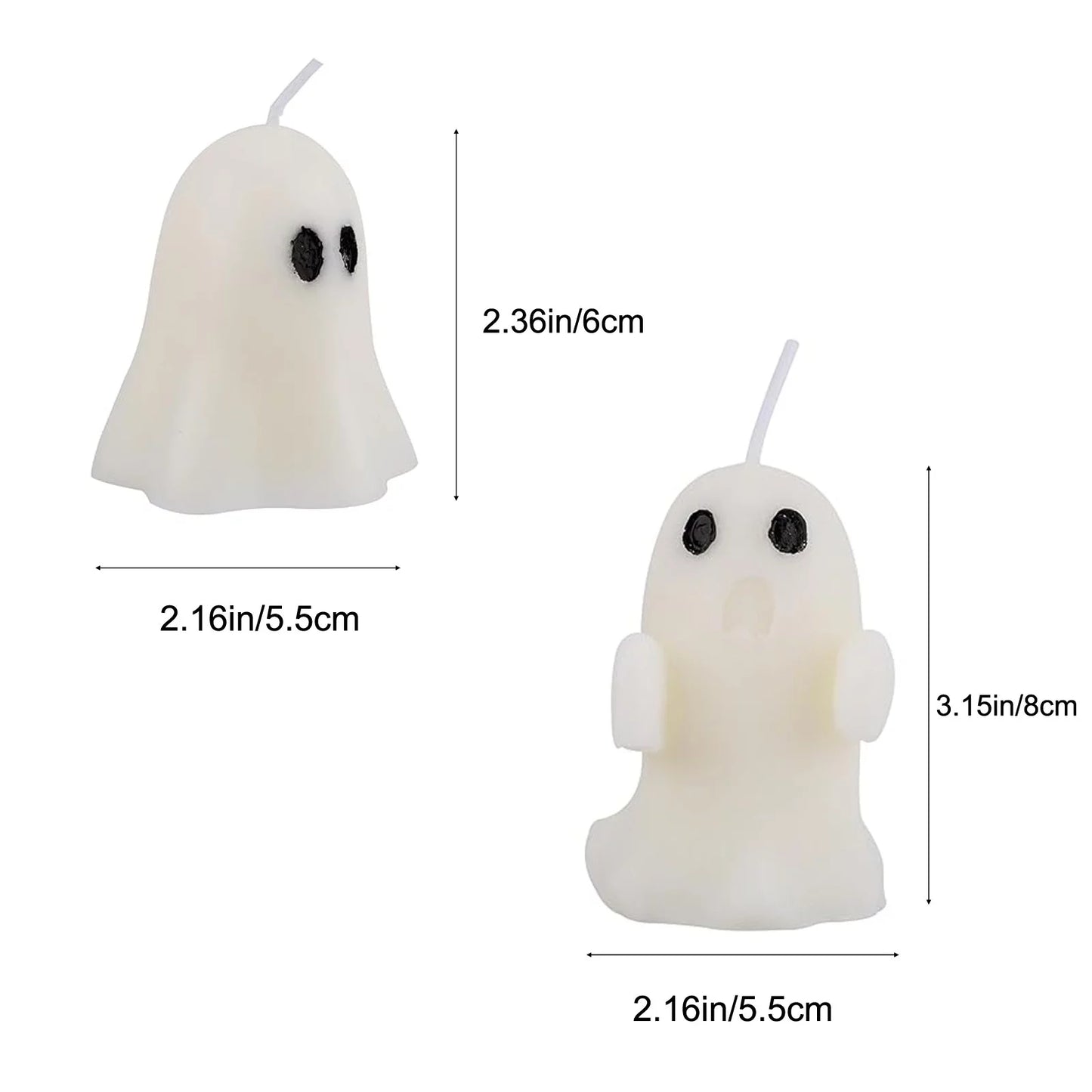 4 Pieces Large Halloween Candles White Candles Candles Goth Gifts for Decor Home Decor Halloween Party Bedroom Room Table Decorations 2 Candles & Holders Home & Garden